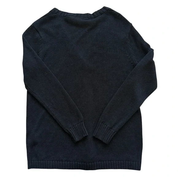 Nordstrom Petite V-Neck Cardigan Sweater Black Long Sleeve Women's S Ramie Linen - Picture 5 of 7